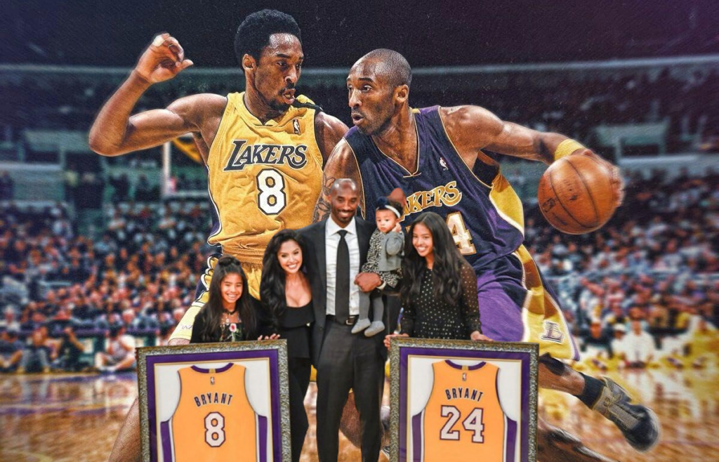 Six Years Ago Today The Lakers Retired Kobe Bryants 8 And 24 Jerseys 0308